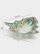 Блюдо новогоднее сервировочное Доляна «Еловые ветки», 17.7×18.5×3.5 см, стекло, белое, зелёное - Фото 2