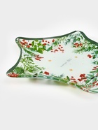 Блюдо новогоднее сервировочное Доляна «Еловые ветки», d=19.5 см, стекло, белое, зелёное 10872447