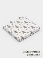 Блюдо новогоднее сервировочное Доляна «Еловые ветки», d=19.5 см, стекло, белое, зелёное - Фото 3