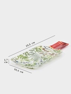 Блюдо новогоднее сервировочное Доляна «Еловые ветки», 25.5×10.4 см, h=1.7 см, стекло, белое, зелёное - Фото 2