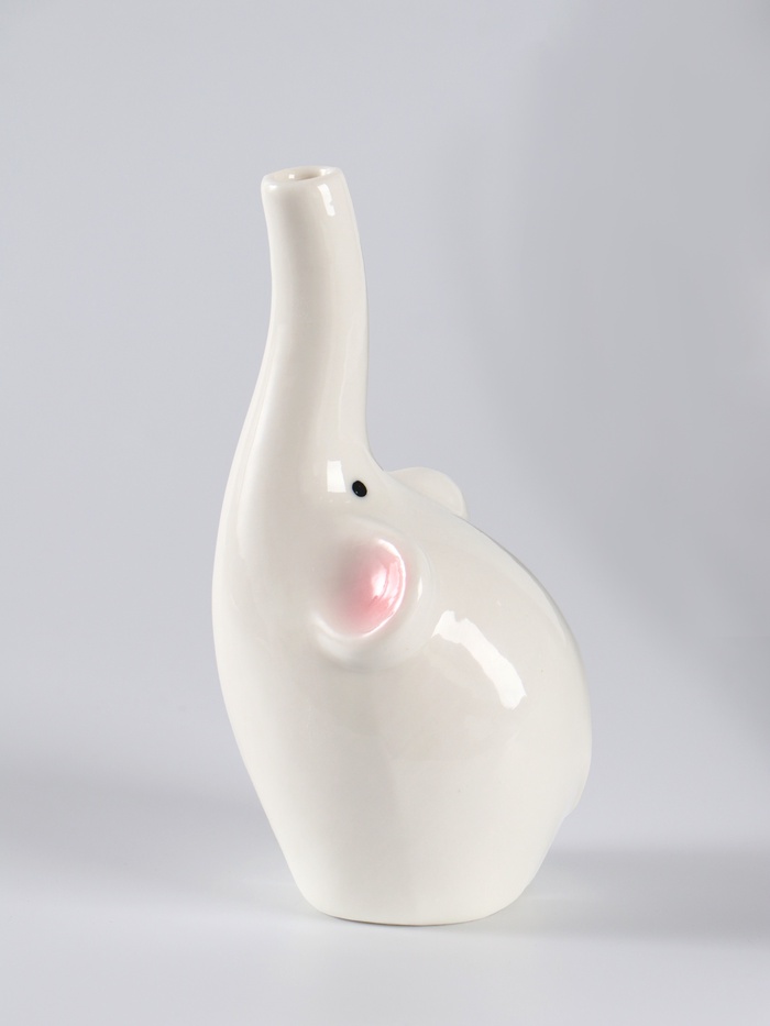 Ваза для цветов «Слоник», 15.5×7 см, керамика, белая