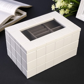 {{photo.Alt || photo.Description || 'УЦЕНКА Шкатулка дерево для украшений «Клетка» белая 13.8×16.5×24 см'}}