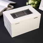 УЦЕНКА Шкатулка дерево для украшений «Клетка» белая 13.8×16.5×24 см - Фото 4