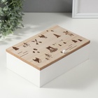 УЦЕНКА Шкатулка дерево с делениями «Лесные звери» 23×15×8.3 см 10941838