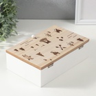 УЦЕНКА Шкатулка дерево с делениями «Лесные звери» 23×15×8.3 см 10941838