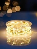 Гирлянда «Нить» 100 м, роса, IP44, серебристая нить, 1000 LED, пульт, 36 В, свечение тёплое белое - Фото 1