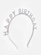 Ободок карнавальный Happy birtday серебряный (комплект 2 шт) - фото 58054570