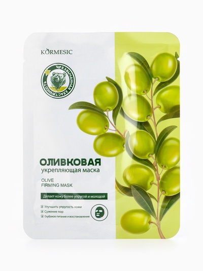 Маска тканевая для лица KORMESIC «Олива», успокаивающая, 25 мл