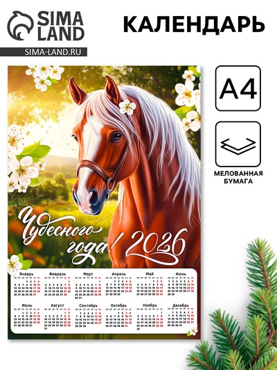 Календарь настенный 2026 «Чудесного года», А4