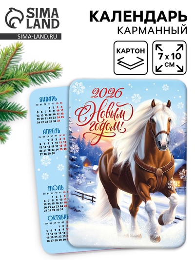 Календарь 2026 карманный «С новым годом!»