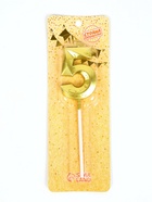 УЦЕНКА Свеча в торт на шпажке «Грань», цифра "5", золотая, 5 см - Фото 4