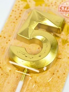 УЦЕНКА Свеча в торт на шпажке «Грань», цифра "5", золотая, 5 см - Фото 6