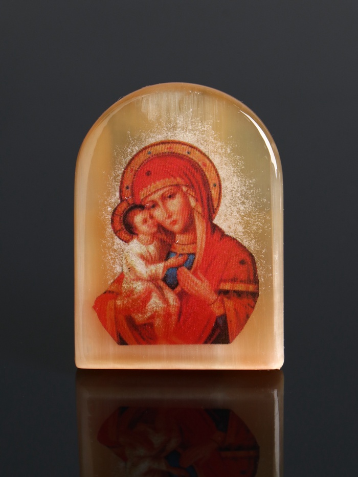 Владимирская икона Божией Матери, настольная, 6×5 см, селенит - Фото 1