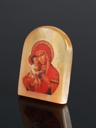 Владимирская икона Божией Матери, настольная, 6×5 см, селенит - Фото 4