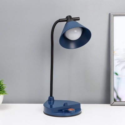 УЦЕНКА Настольная лампа «Парасоль» LED, от USB/АКБ 6 Вт сенсор 3000-6000 синий 14×10×37 см RISALUX