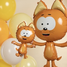 Воздушные шары фольгированные 17" «Котенок Котэ», 5 шт., под воздух