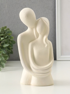 Бюст полистоун «Влюблённые - объятия», песочный, 9×7.5×19.5 см