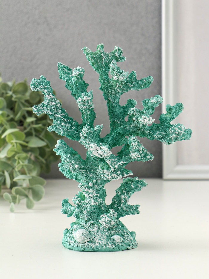 Фигурка полистоун «Коралл голубой», 14.5×5.5×17.5 см - Фото 1