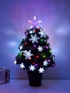 Ёлка светодиодная «Снежинки» 60 см, диаметр нижнего яруса 35 см, 55 веток, мигание, свечение мульти - Фото 1