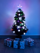 Ёлка светодиодная «Снежинки» 90 см, диаметр нижнего яруса 45 см, 80 веток, мигание, свечение мульти - Фото 1