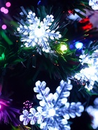 Ёлка светодиодная «Снежинки» 90 см, диаметр нижнего яруса 45 см, 80 веток, мигание, свечение мульти - Фото 4