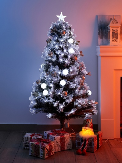 Ёлка светодиодная «Золотистый декор» 150 см, диаметр нижнего яруса 70 см, 170 веток, 13 режимов, свечение белое/тёплое белое