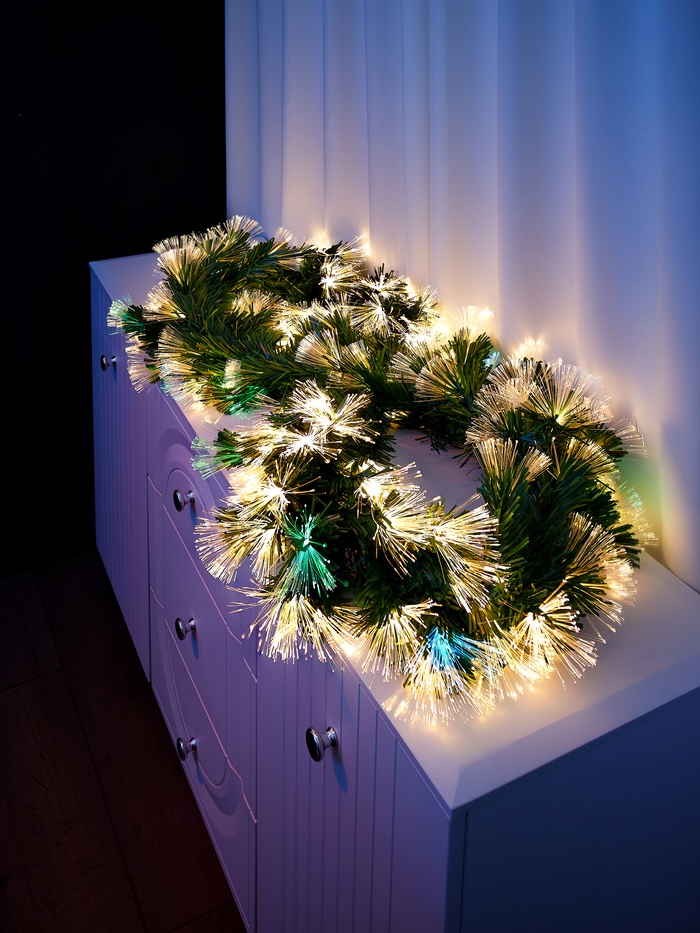 Хвойная гирлянда светодиодная «Вспышки» 200 см, автопереключение