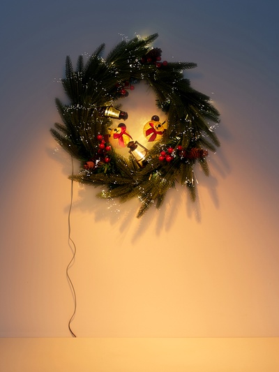 Венок светодиодный «Новогодний», d=50 см, 8 режимов