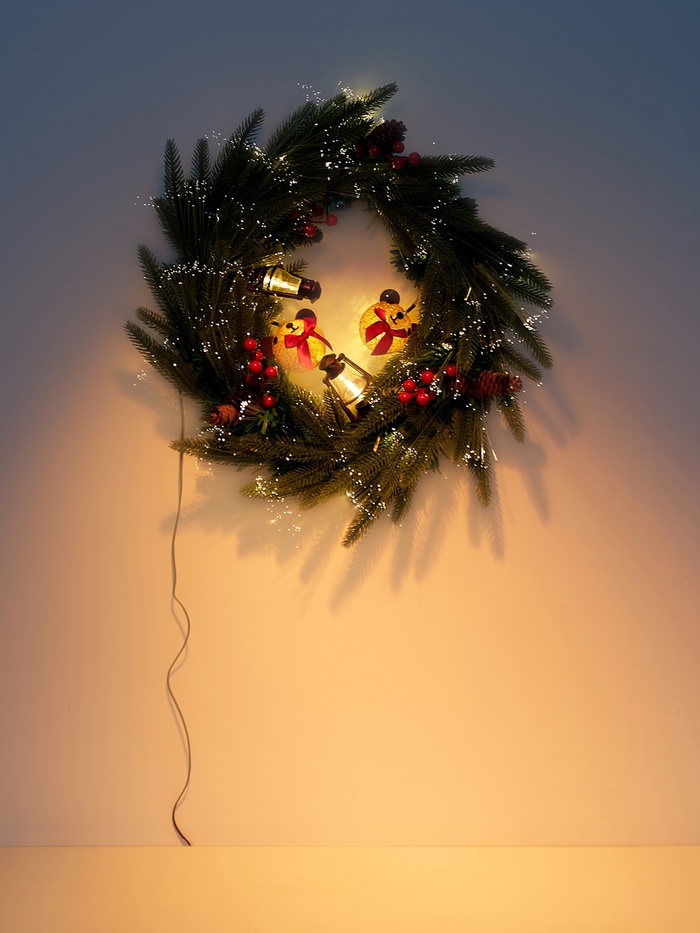 Венок светодиодный «Новогодний», d=50 см, 8 режимов