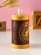 Туес высокий «Конь вороной», банка для хранения, береста - фото 7563453