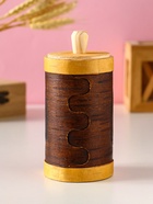 Туес высокий «Конь вороной», банка для хранения, береста - фото 7563454