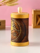 Туес высокий «Конь вороной», банка для хранения, береста - фото 7563455