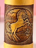 Туес высокий «Конь вороной», банка для хранения, береста - фото 7563458