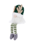 Фигура текстиль «Гном зеленая шапочка» 33 см, 1 LED, от батареек AG10×3, свечение тёплое белое - фото 61084117