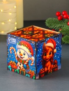 Деревянная копилка для денег «Снеговик с новогодней коняшкой», куб, 10×10×10 см, (набор 7 деталей) - Фото 4