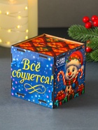 Деревянная копилка для денег «Снеговик с новогодней коняшкой», куб, 10×10×10 см, (набор 7 деталей) - фото 7364500