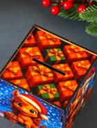 Деревянная копилка для денег «Снеговик с новогодней коняшкой», куб, 10×10×10 см, (набор 7 деталей) - Фото 6