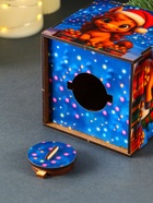 Деревянная копилка для денег «Снеговик с новогодней коняшкой», куб, 10×10×10 см, (набор 7 деталей) - фото 7364502