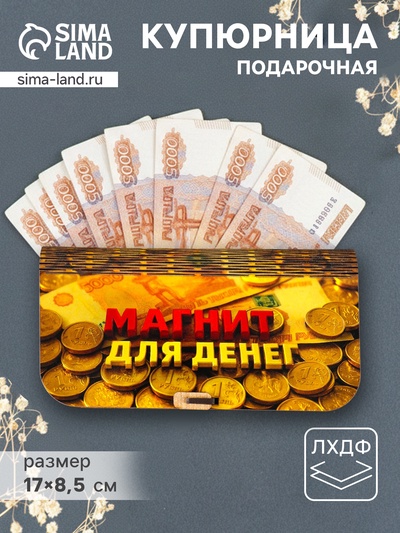 Купюрница подарочная «Магнит для денег», 17×8.5 см