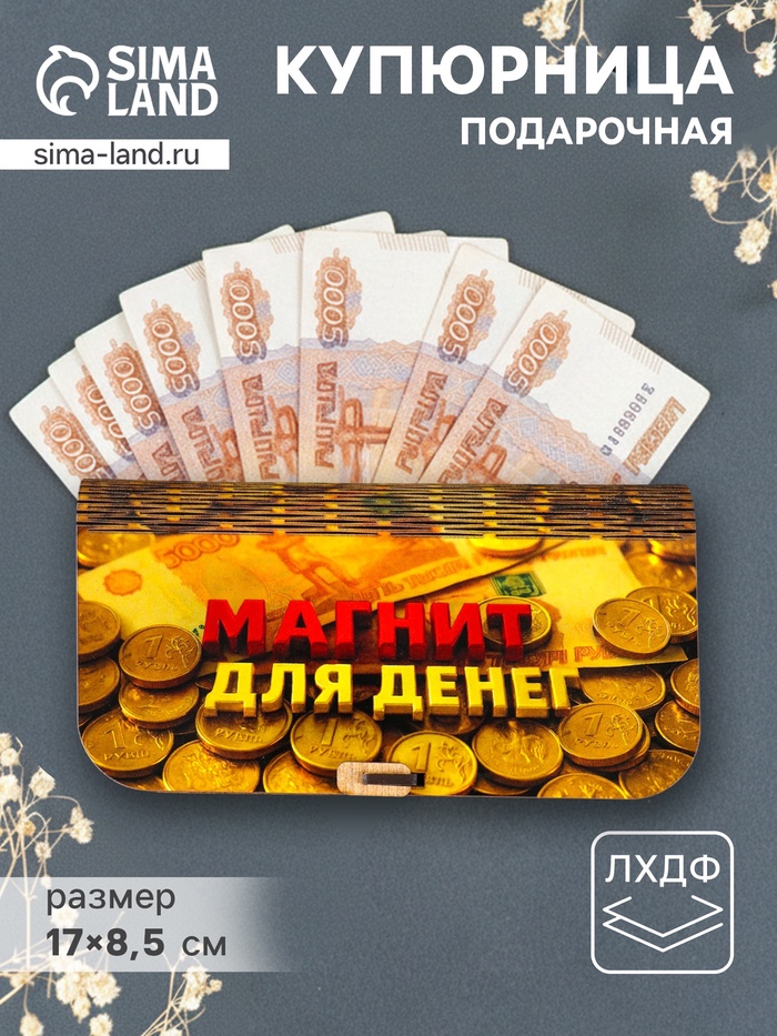 Купюрница подарочная «Магнит для денег», 17×8.5 см - Фото 1