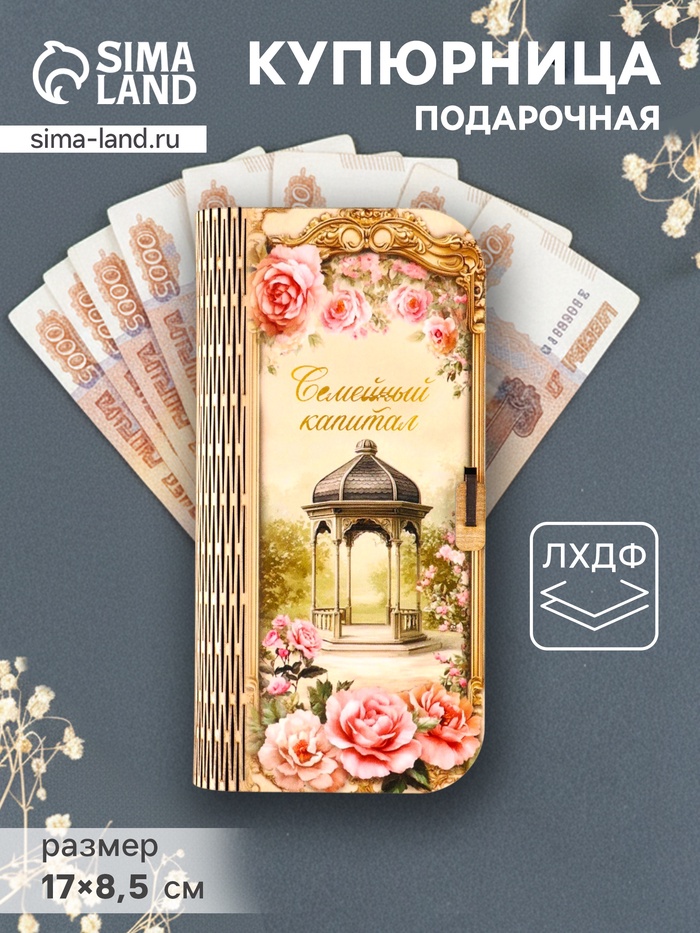 Купюрница подарочная «Семейный капитал», 17×8.5 см - Фото 1