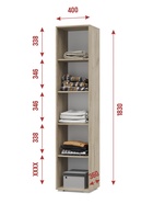 Шкаф – пенал «Флорида Ф11», 400×360×1830 мм, цвет дуб серый/белый - Фото 4
