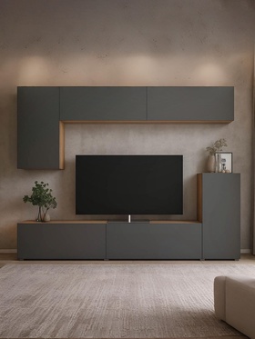 Мини – стенка «Тетрис», цвет дуб золотой/графит 10895944