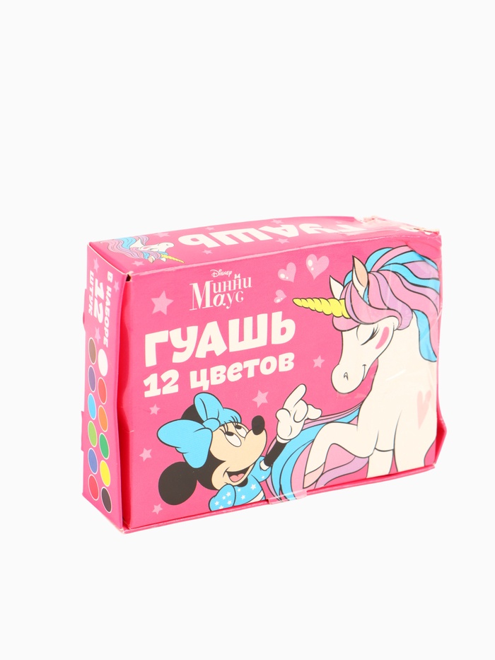 УЦЕНКА Гуашь 12 цветов по 10 мл «Единорог», Минни Маус - Фото 1