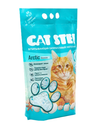 Наполнитель впитывающий силикагелевый CAT STEP Arctic Breeze, 3.8 л