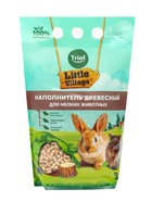 Наполнитель для мелких животных древесный 6 мм, 3 л, LITTLE VILLAGE-Triol 10932848
