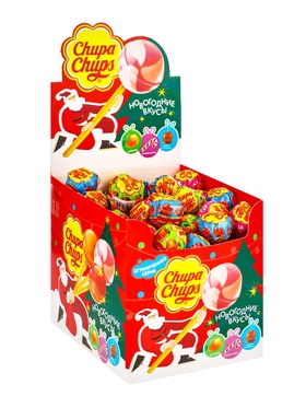 Леденец Chupa-Chups, со вкусом мандарина и ванили, мяты, яблока, карамели, 12 г