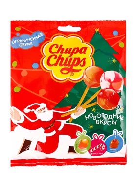 Леденец Chupa-Chups, со вкусом мандарина и ванили, мяты, яблока, карамели, 120 г