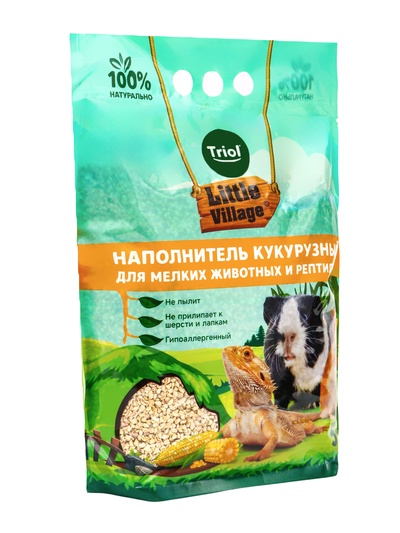 Наполнитель кукурузный для мелких животных и рептилий LITTLE VILLAGE, 5 л