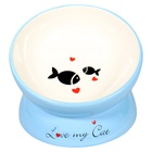 Миска Mr.Kranch керамическая для кошек на подставке 120 мл, голубая  (артикул 10913781)  большой выбор товаров оптом и в розницу по низким ценам с доставкой